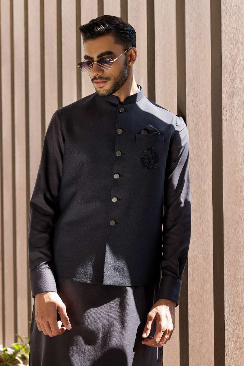 Deepak Perwani - Boski Linen Kurta Shalwar For Men - Brown - 2 Piece - Studio by TCS