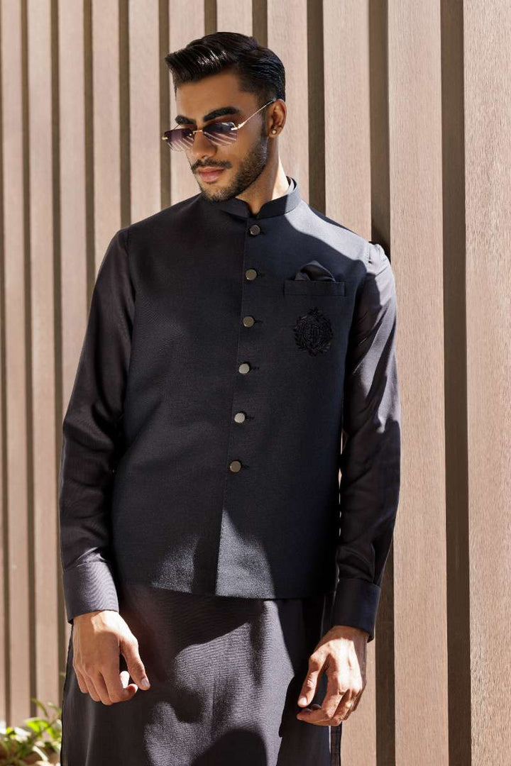 Deepak Perwani - Boski Linen Kurta Shalwar For Men - Brown - 2 Piece - Studio by TCS