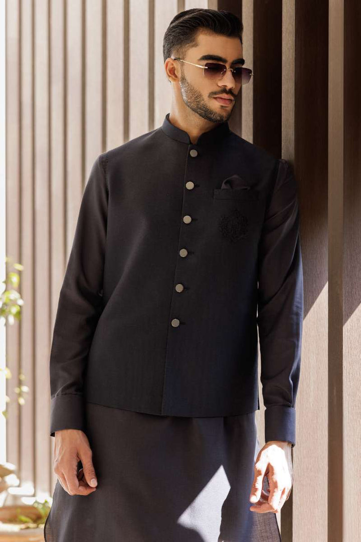 Deepak Perwani - Boski Linen Kurta Shalwar For Men - Brown - 2 Piece - Studio by TCS