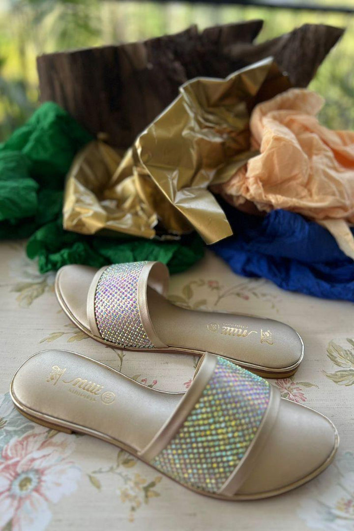MILLI SHOES - Semi Formal Slides - Golden - 1366
