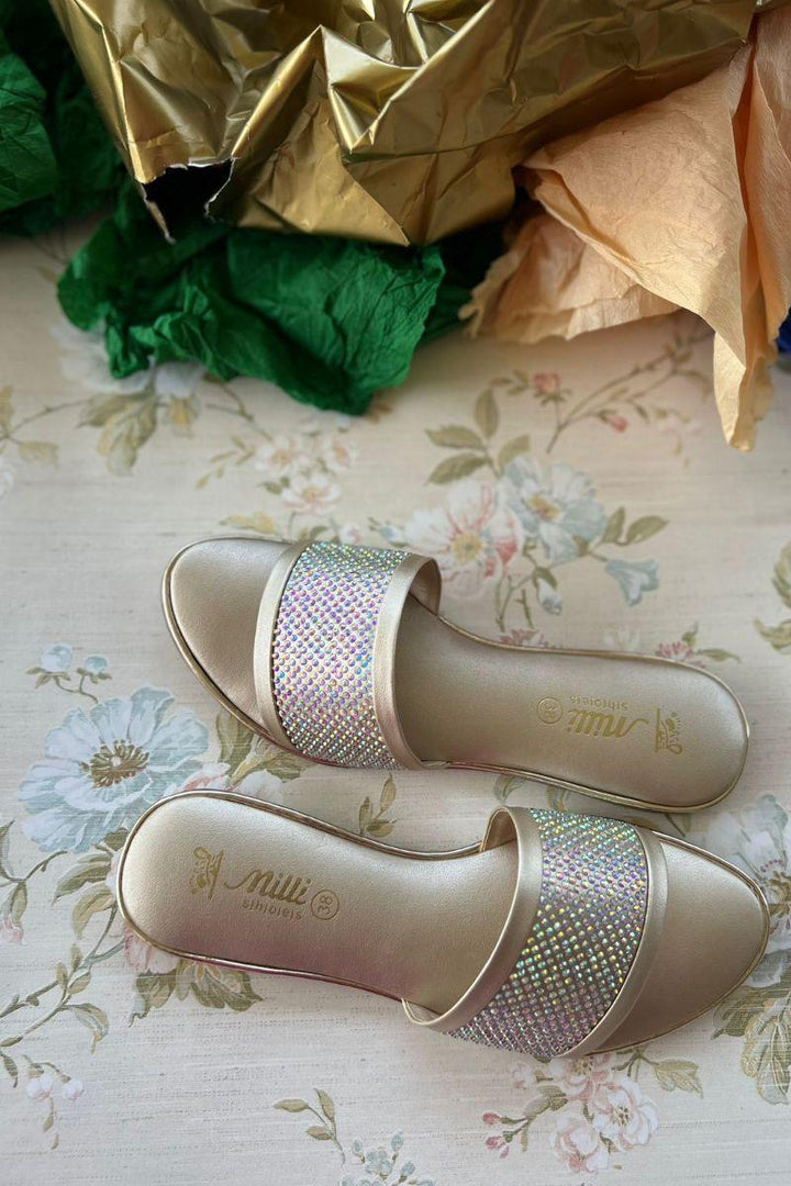 MILLI SHOES - Semi Formal Slides - Golden - 1366