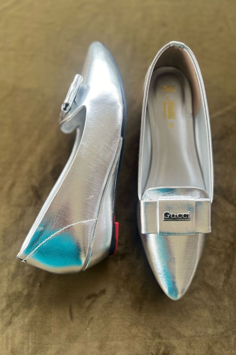 MILLI SHOES - Wedege Heel Court Shoes - Silver - 8609