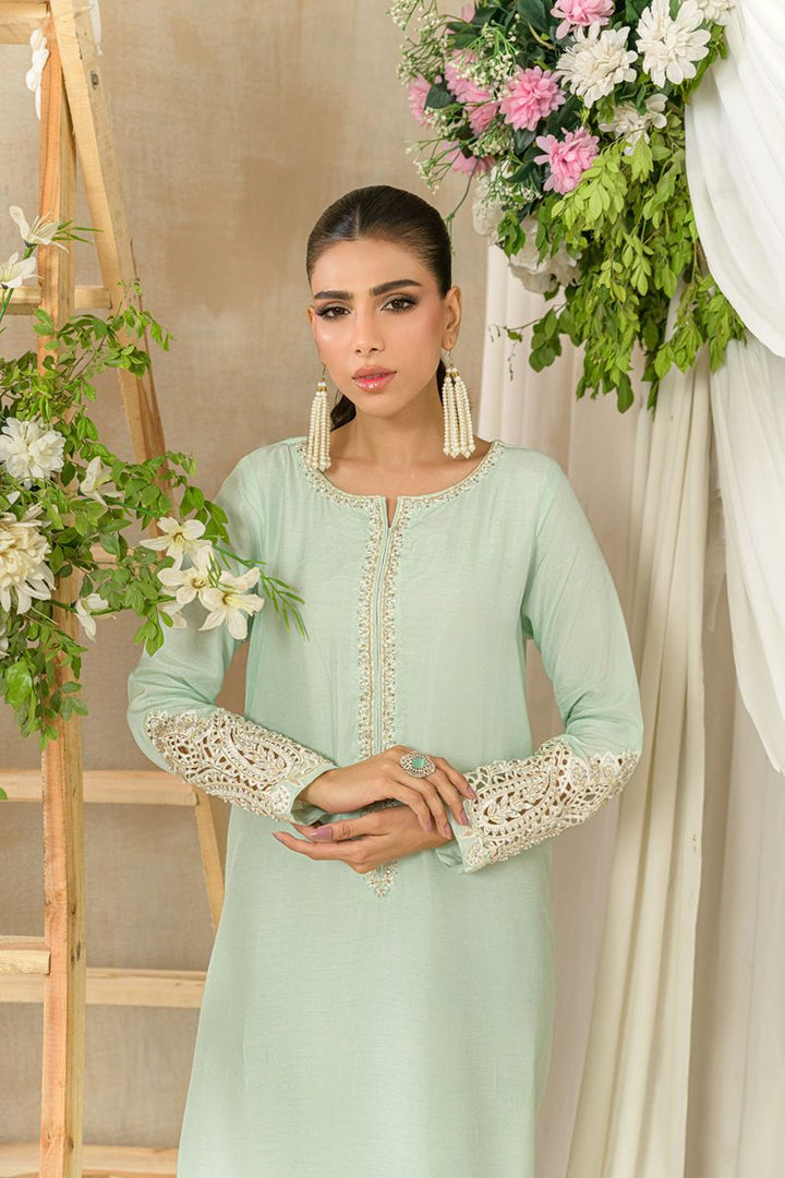 Alishba Kashif - MIST - Aqua - Korean Rawsilk - 1 Piece