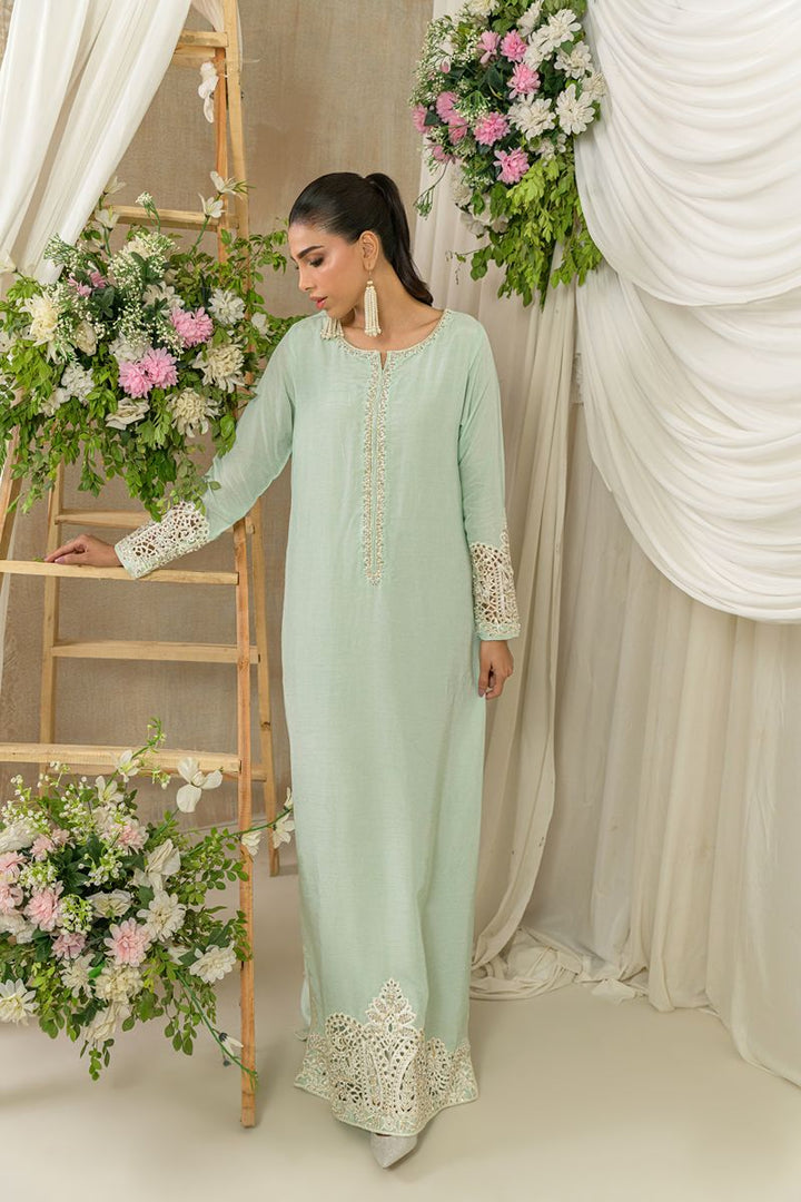 Alishba Kashif - MIST - Aqua - Korean Rawsilk - 1 Piece