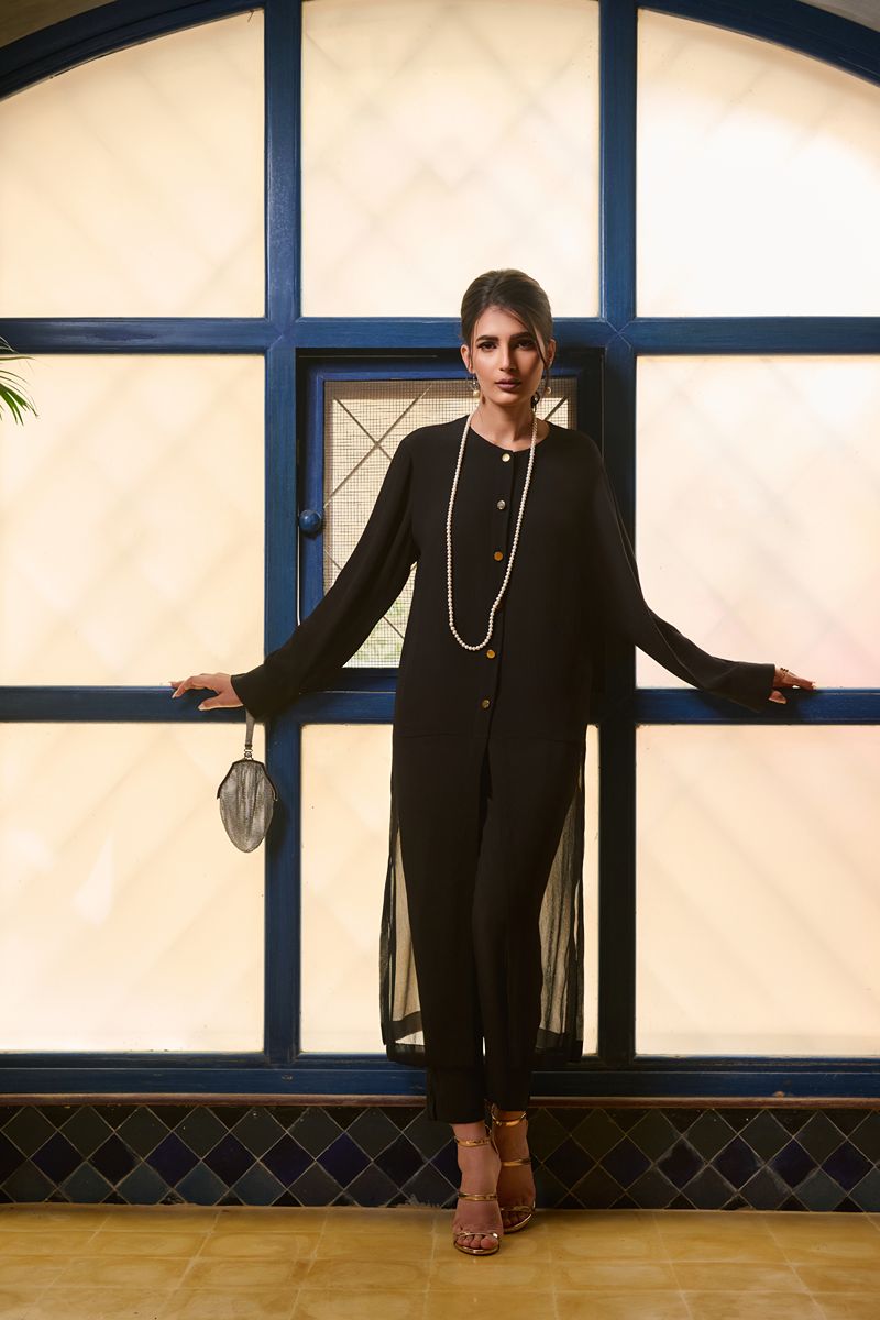 Maheen Khan - SLIMS - Crepe - Black - 1 Piece