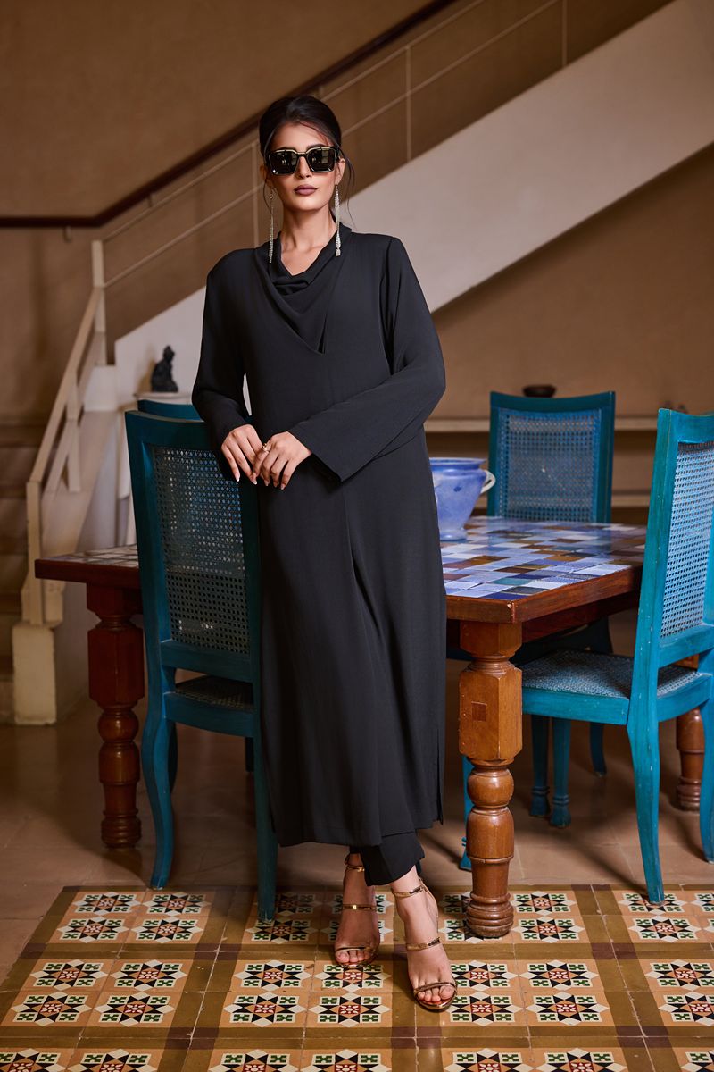 Maheen Khan - ALARA - blended crepe - Black - 2 Piece