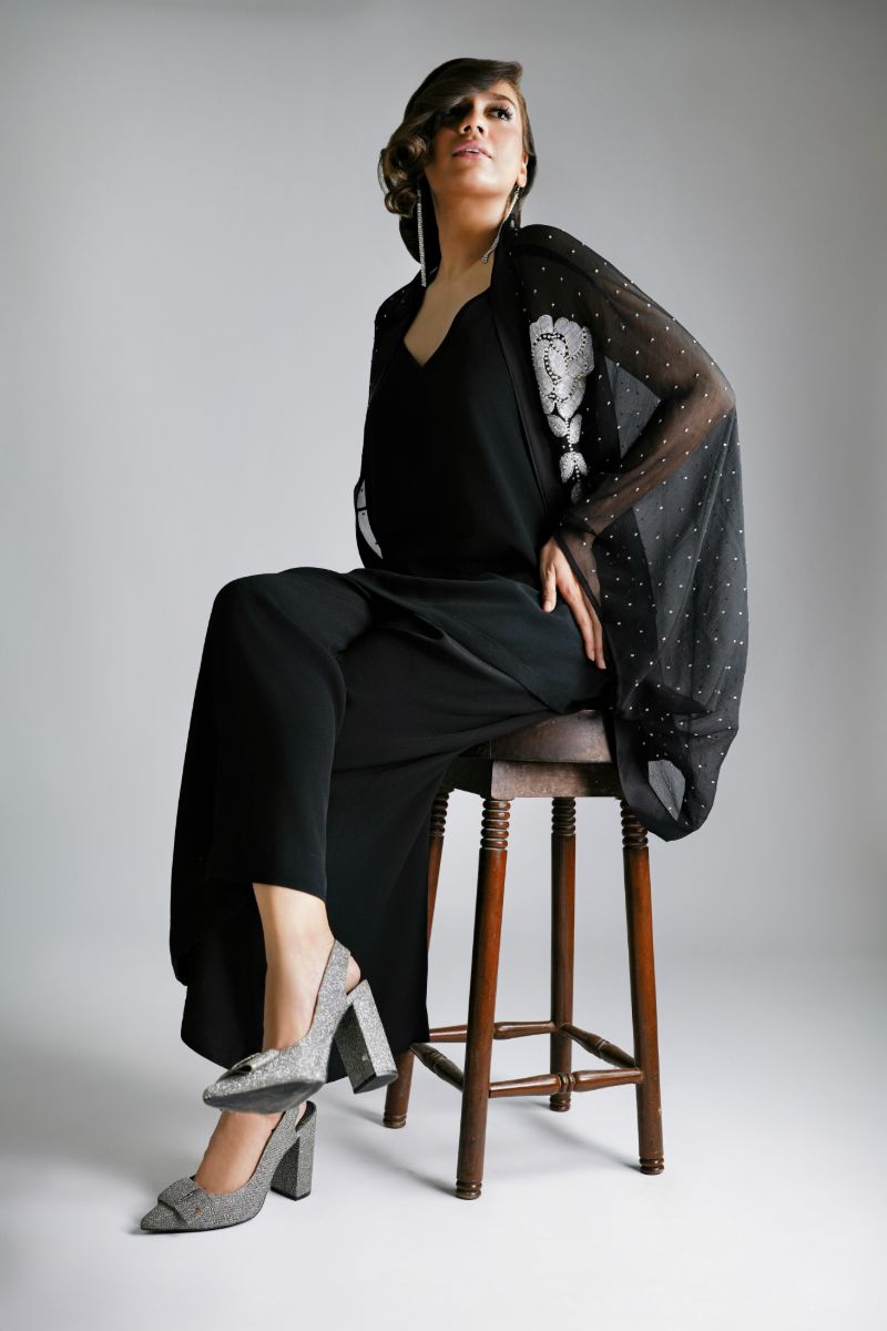 Maheen Khan - GOLD DUST PANTS - Black - CREPE - 1 Piece