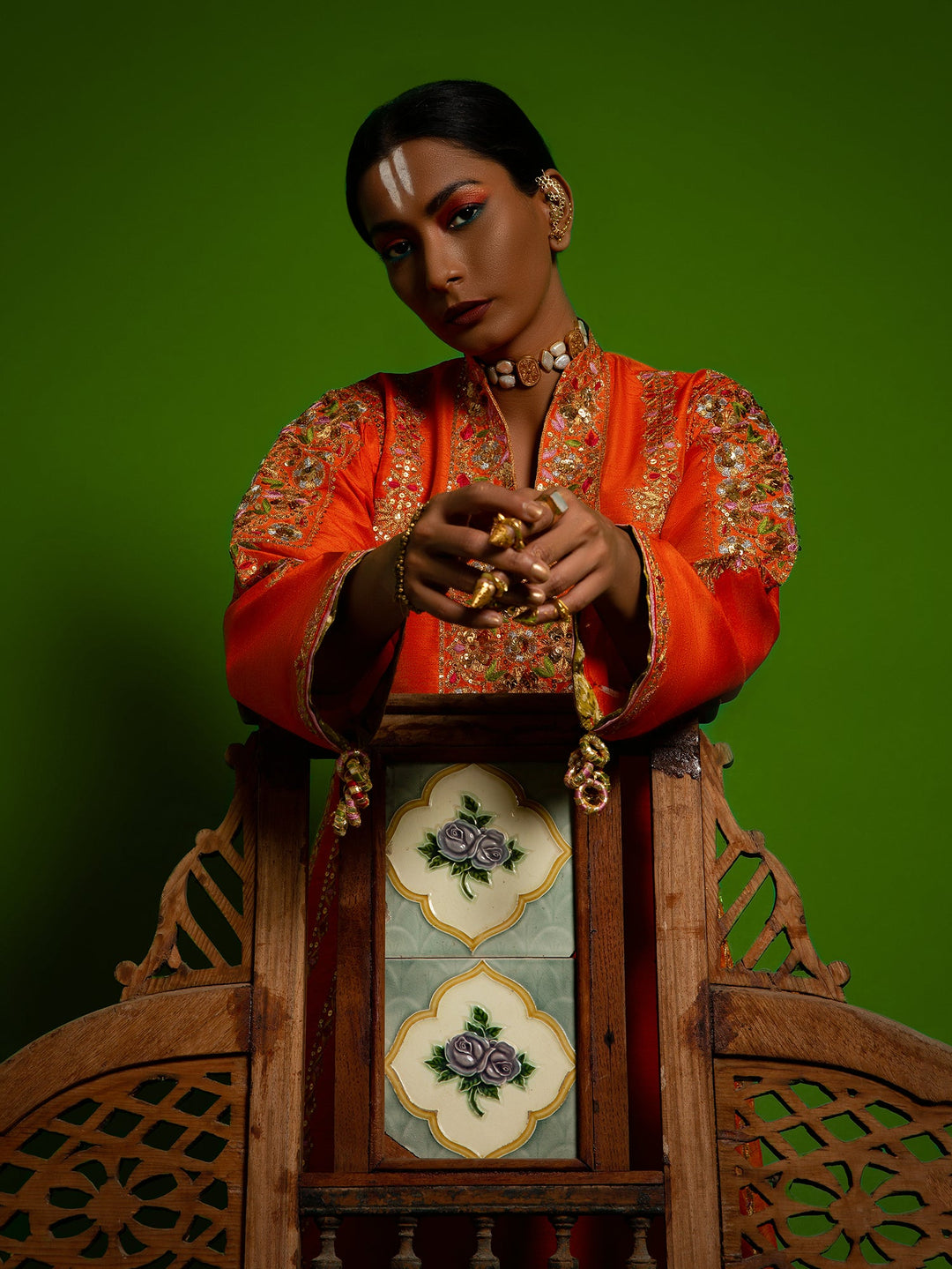 Sanam Chaudhri MOMAL Orange 2 Piece