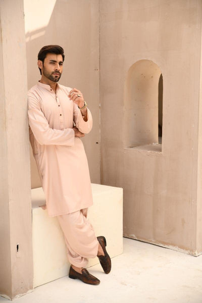 TKMANN - Pomegranate Pink Eastern Suit - Kurta & Shalwar - Silk Cotton - 2 Piece - Studio by TCS