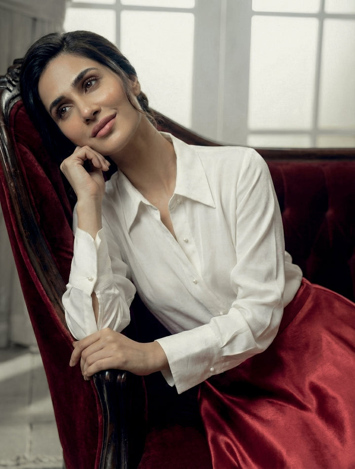 Maheen Khan - Blended Satin Sheen Top For Women - Mint Green - 1 Piece