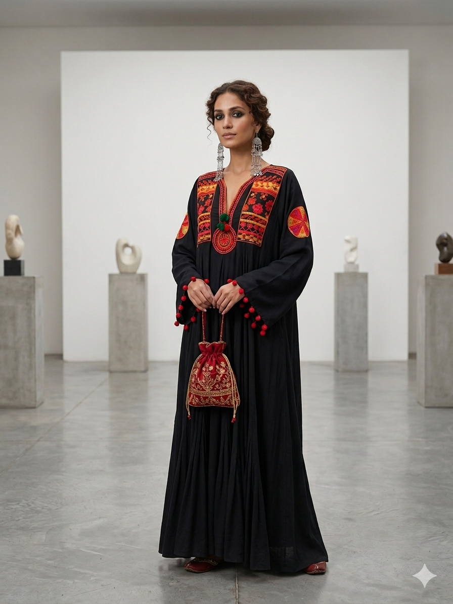 Maheen Khan - Bosky Hunar Peshwas For Women - Black - 1 Piece