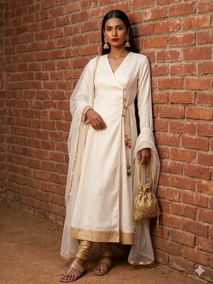 Maheen Khan - Bosky & Jersey Mehr Anrakha For Women - Off White - 2 Piece