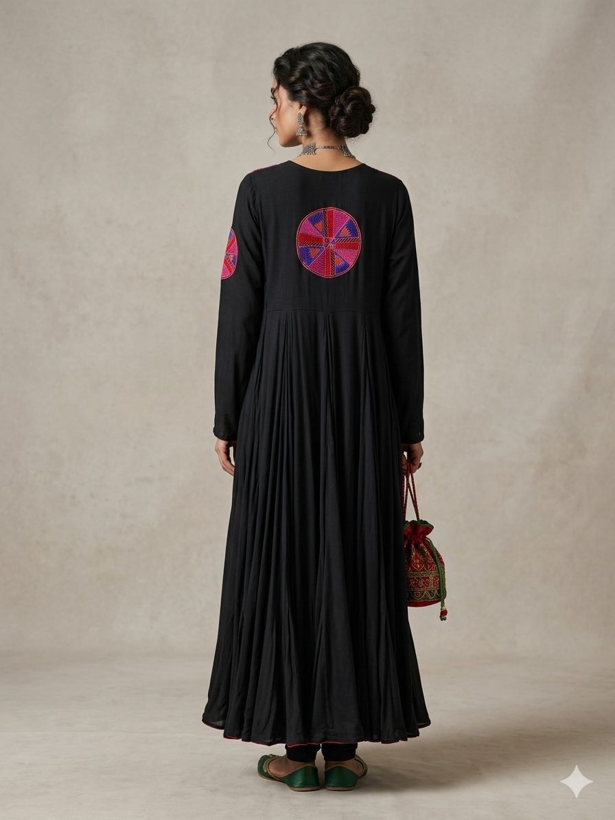 Maheen Khan - Hunar Bosky Fusion Top For Women - Black - 1 Piece