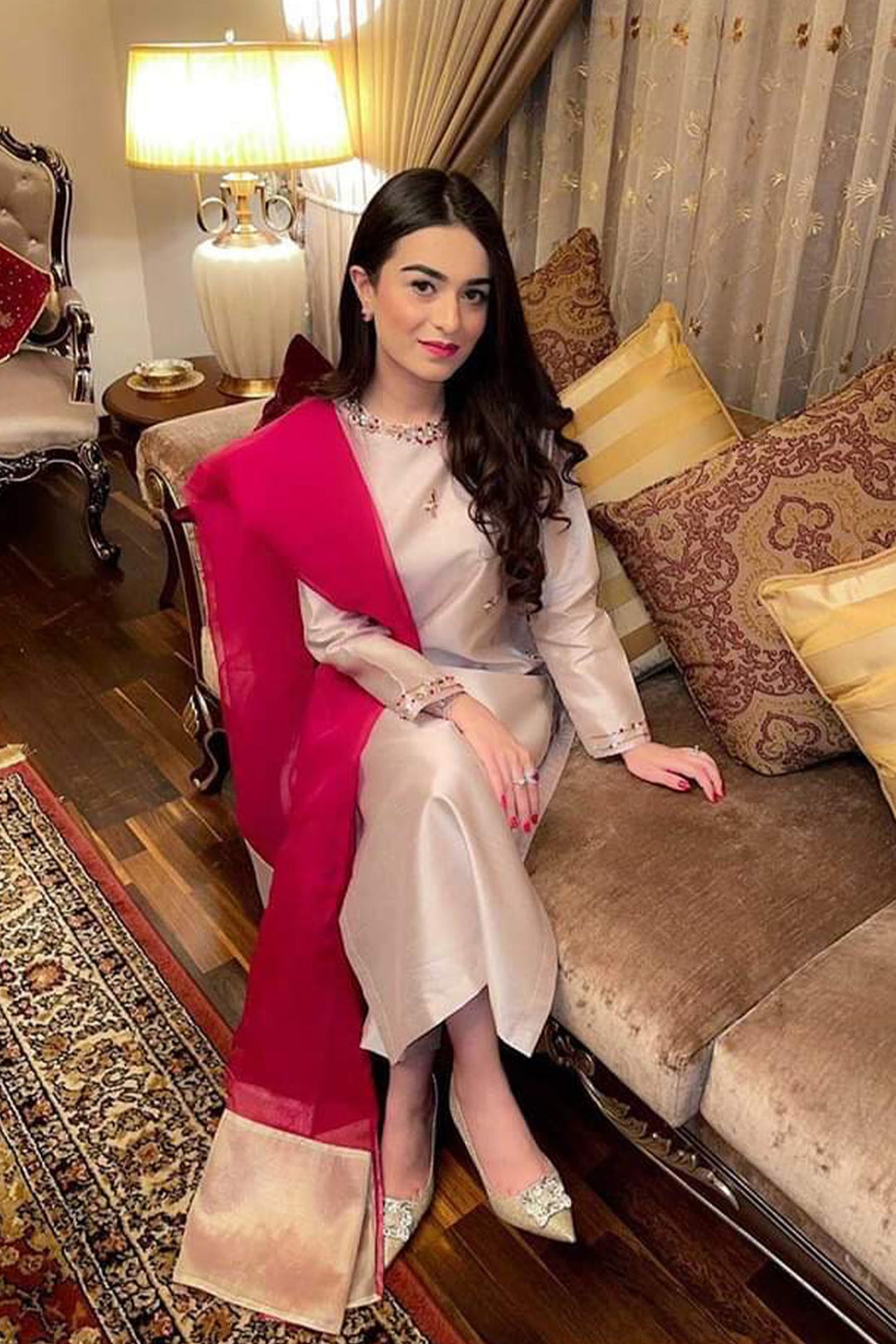 Mahnoor Farhan in Allure by IH - Regal Raw Silk & Organza Suit For Women - 3 Piece