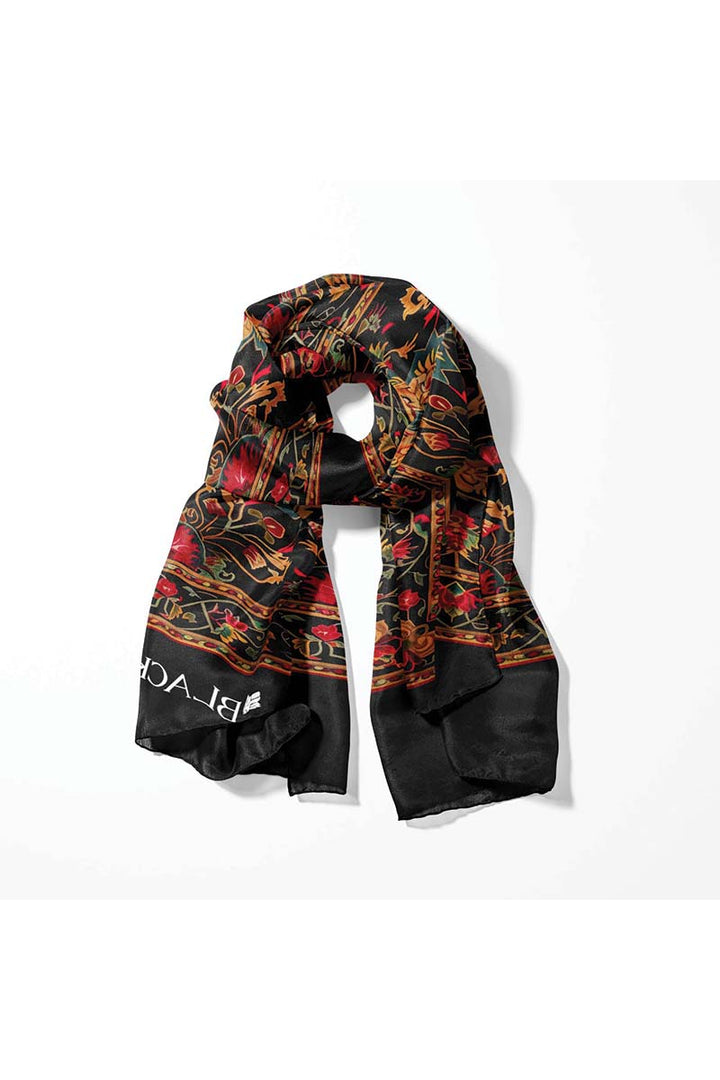 Black Wolf - SAFAVIEH HERITAGE MEN SCARF - BLACK - SILK - 1 Piece