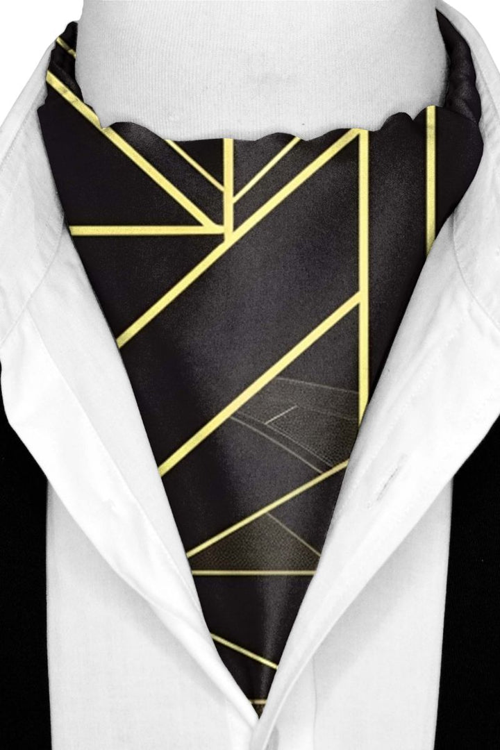 Black Wolf - CHIC GOLDEN SILK ASCOT - Black - 1 Piece