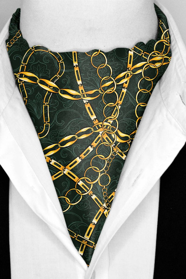 Black Wolf - LOOP CHAIN SILK ASCOT - Black - 1 Piece