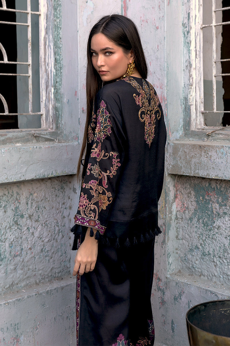 Shamaeel - Midnight Angrakha - Viscose Silk/Organza