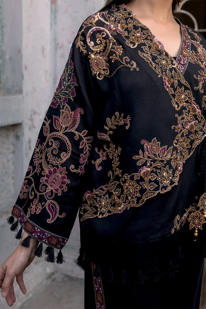 Shamaeel - Midnight Angrakha - Viscose Silk/Organza