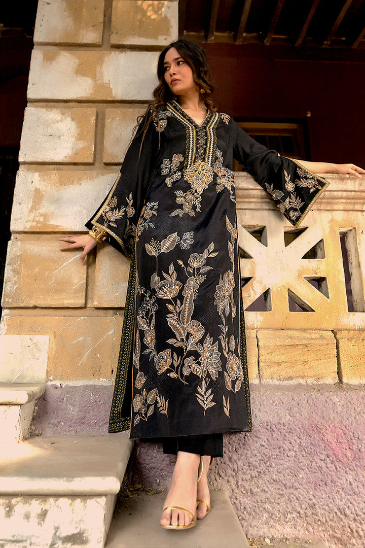 Shamaeel - Noir Gulzar - Viscose Silk/Cotton Silk