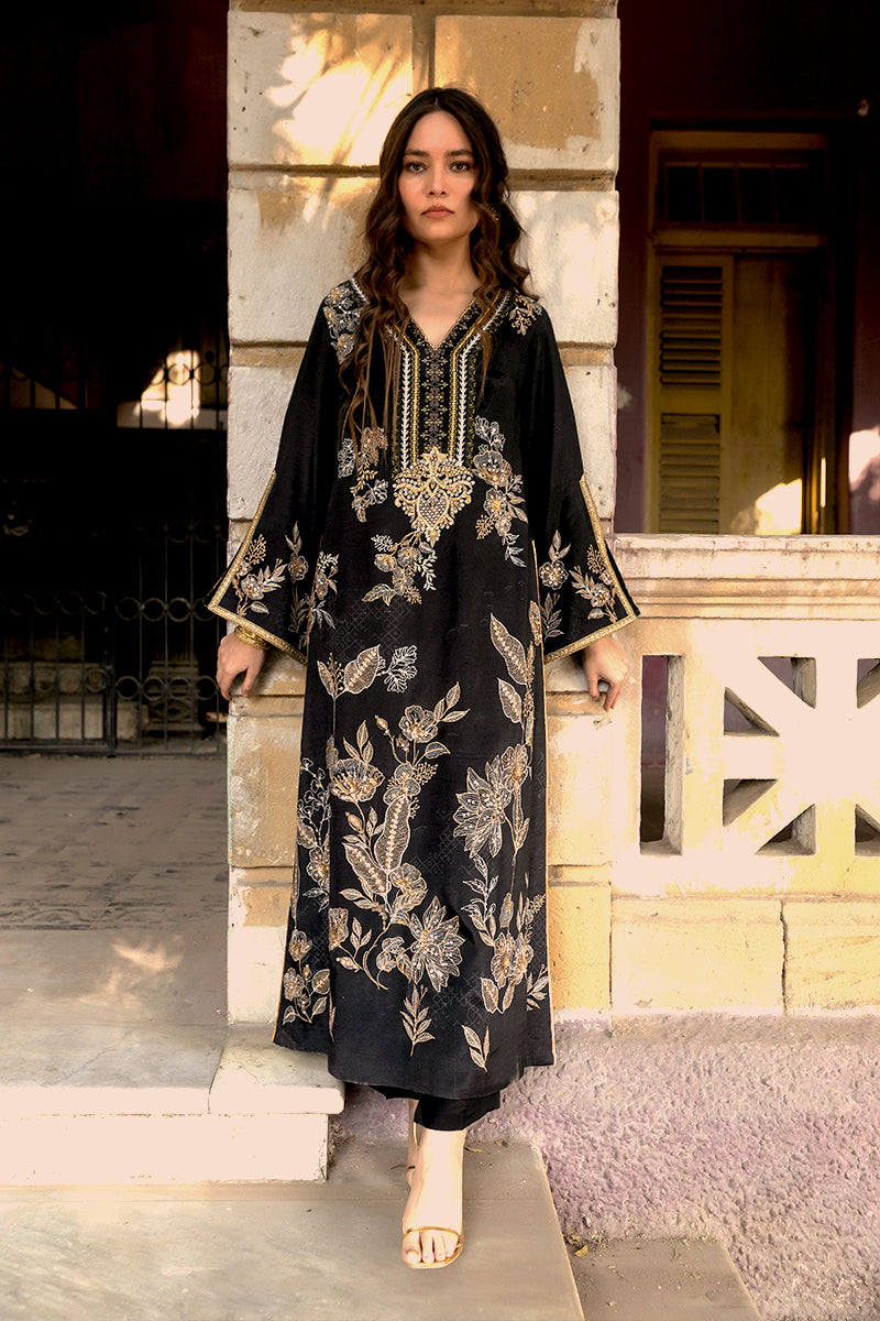 Shamaeel - Noir Gulzar - Viscose Silk/Cotton Silk