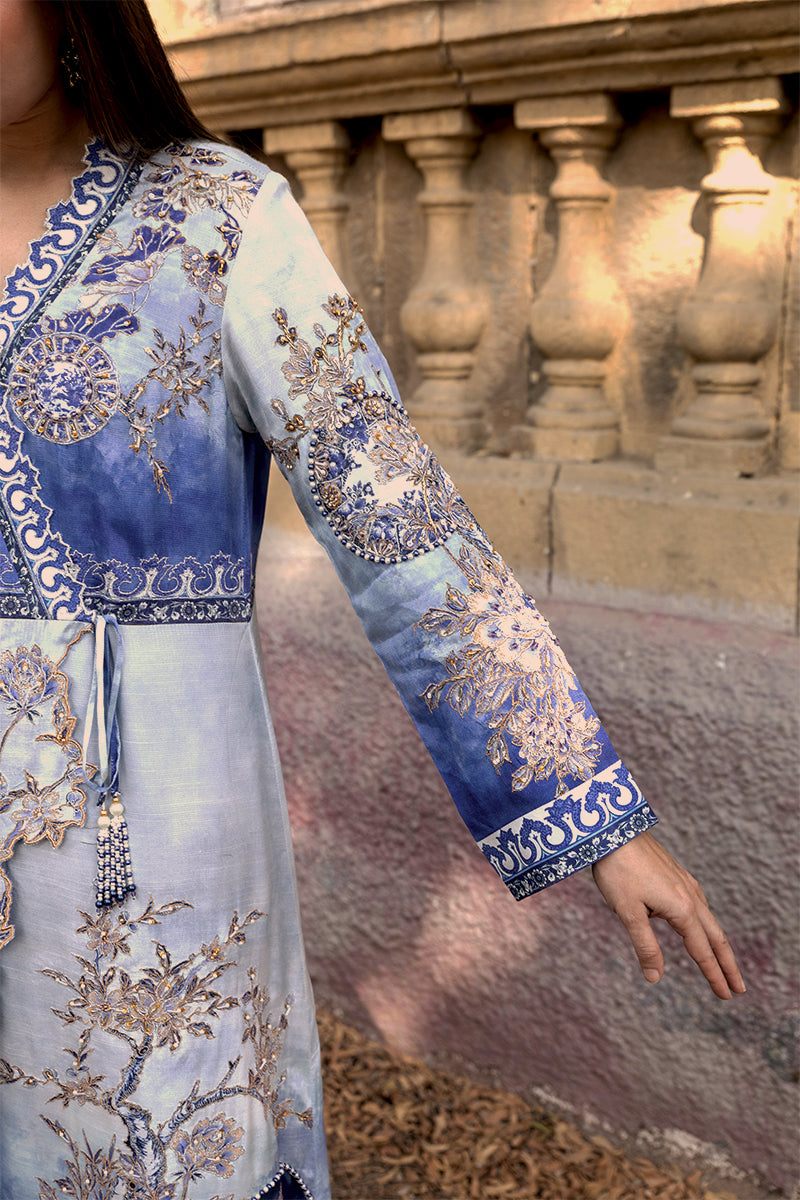 Shamaeel - Safina Blue - Viscose Silk/Cotton Silk