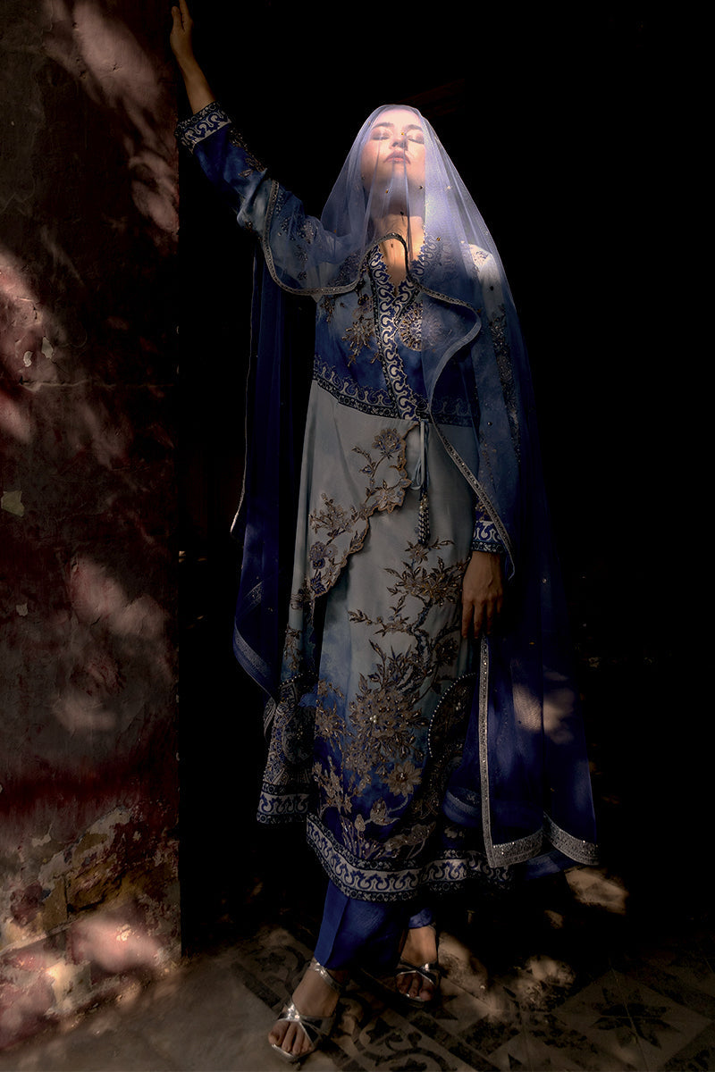 Shamaeel - Safina Blue - Viscose Silk/Cotton Silk