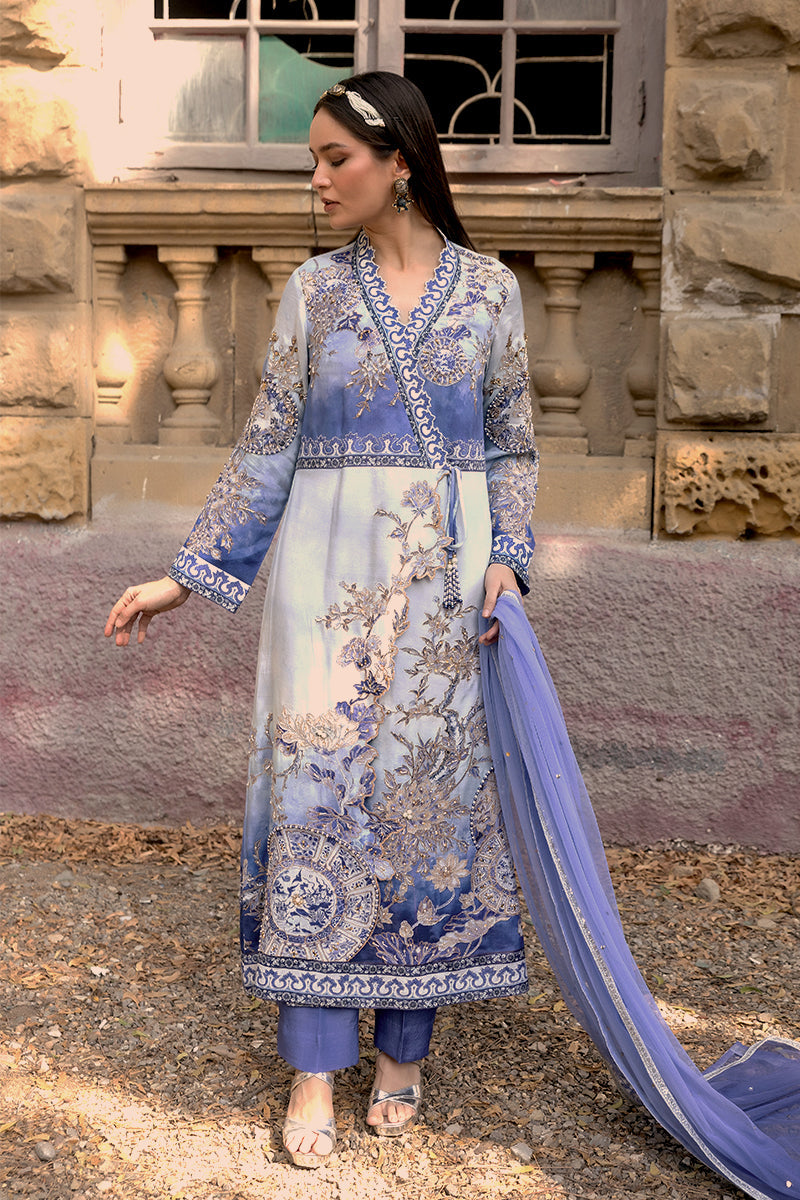 Shamaeel - Safina Blue - Viscose Silk/Cotton Silk