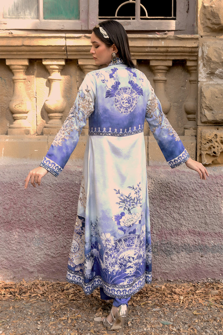 Shamaeel - Safina Blue - Viscose Silk/Cotton Silk