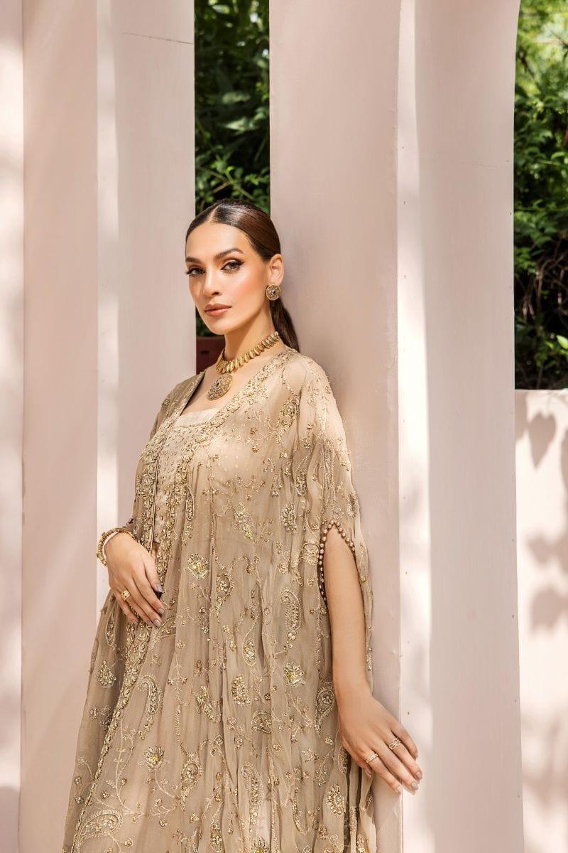Malook - Kiran  - Chiffon - Beige - 3 Piece
