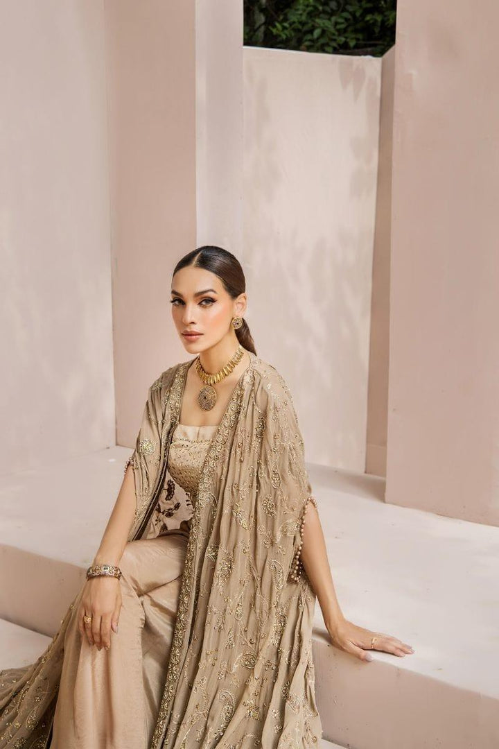 Malook - Kiran  - Chiffon - Beige - 3 Piece
