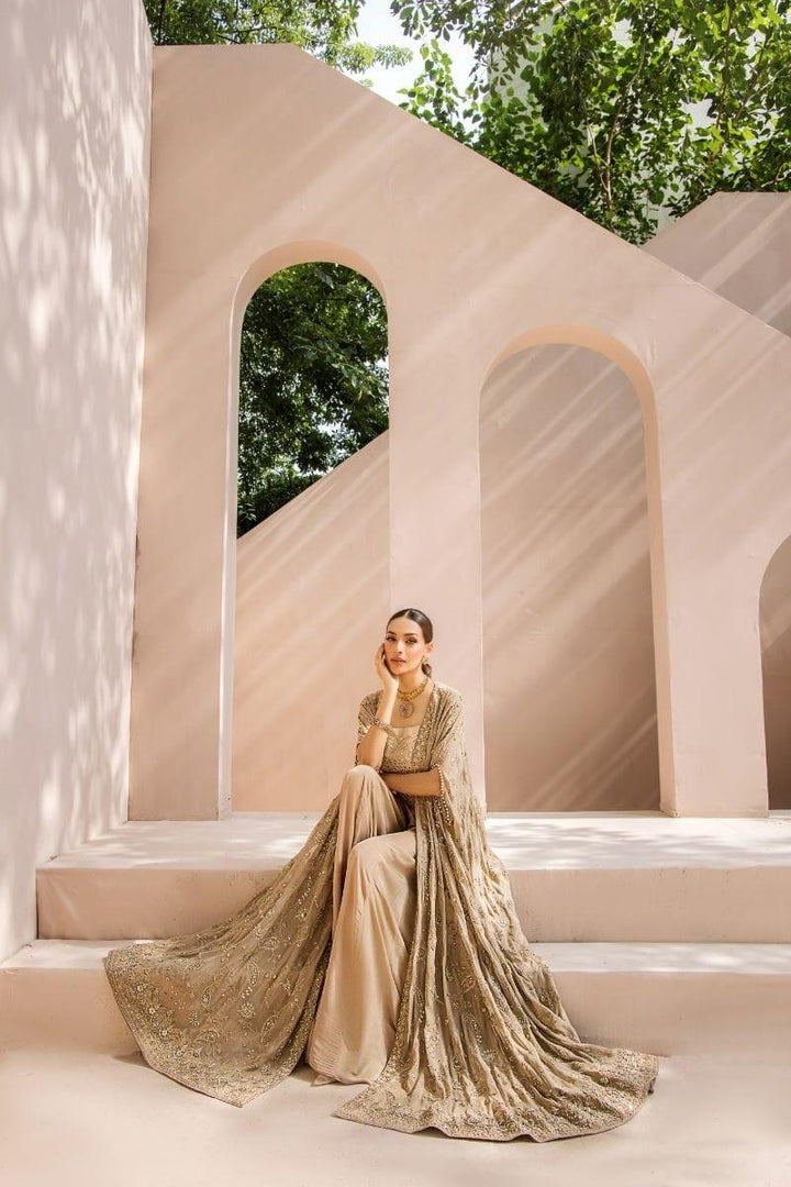 Malook - Kiran  - Chiffon - Beige - 3 Piece