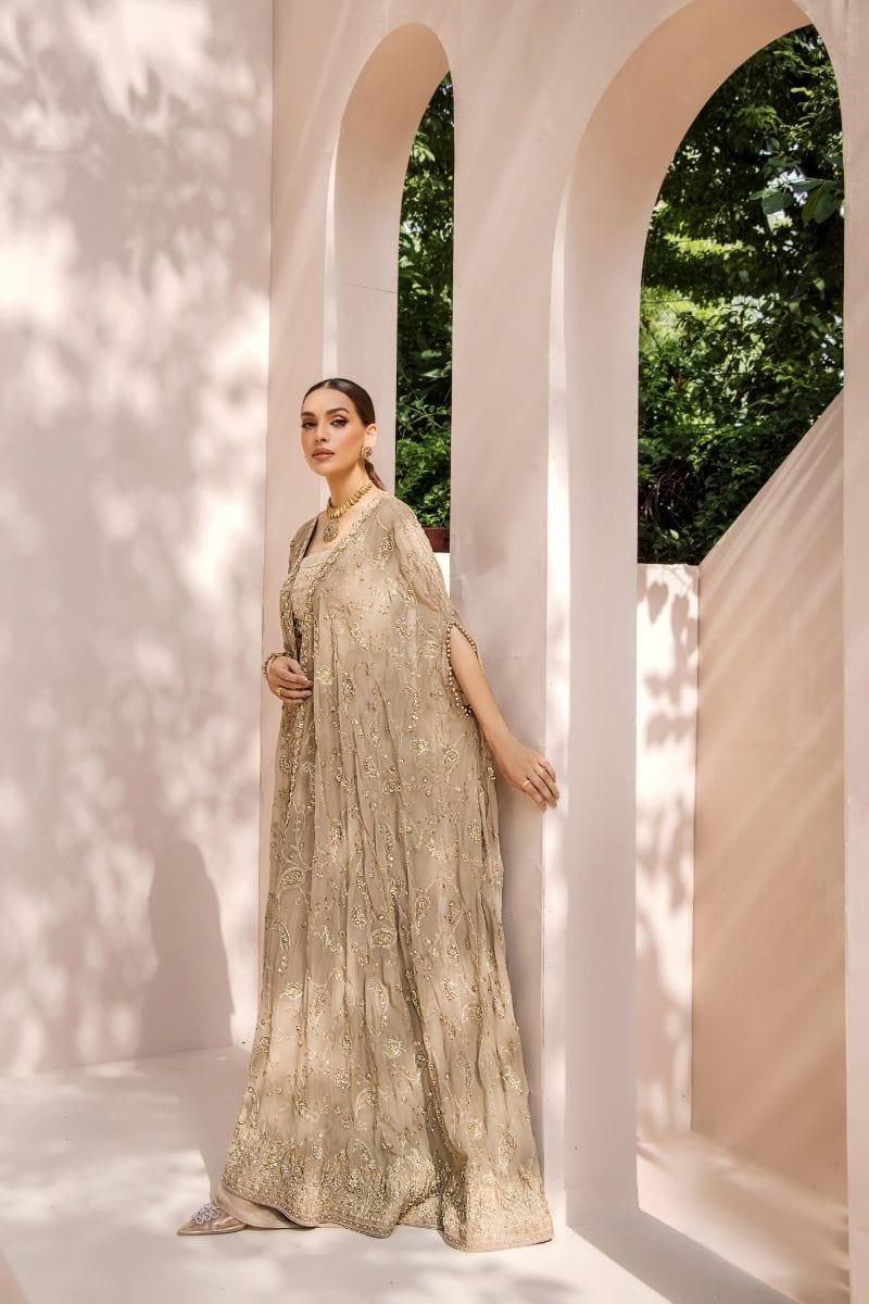 Malook - Kiran  - Chiffon - Beige - 3 Piece