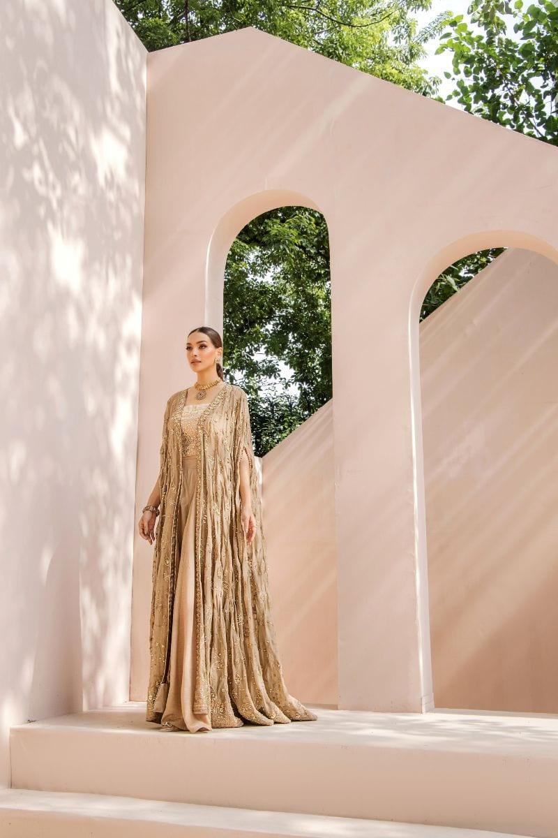 Malook - Kiran  - Chiffon - Beige - 3 Piece