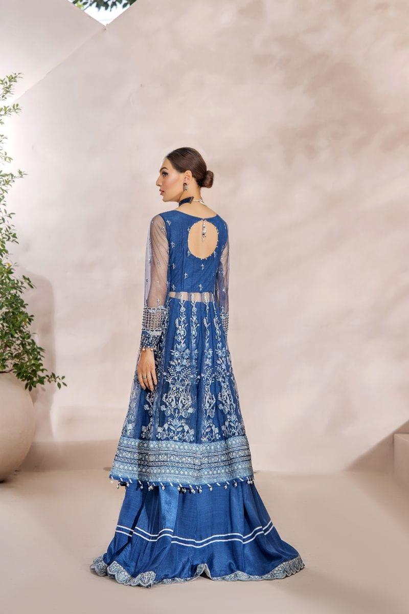Malook - Pareeshay - Net - Dark blue - 3 Piece