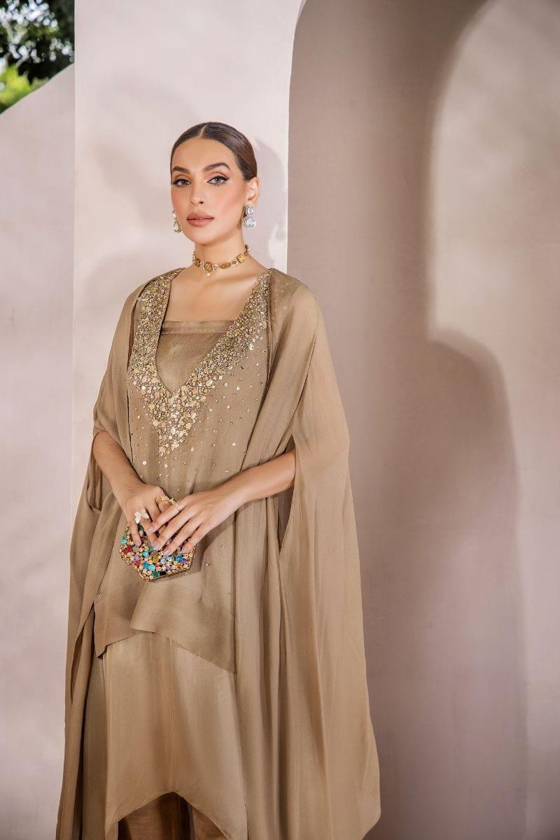 Malook - Zaria - Chiffon - Beige - 2 Piece