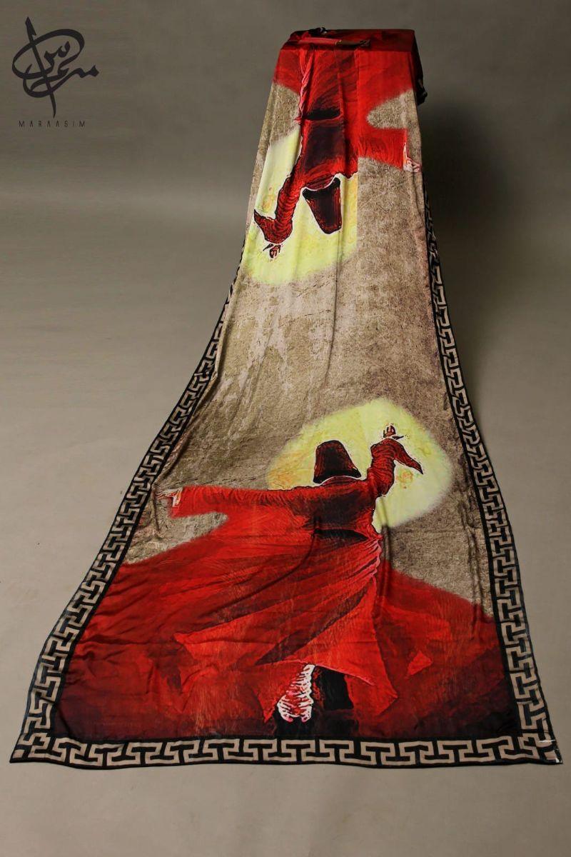 Maraasim - SamanZar - MA009 - Multicolor - Chamois Silk - Dupatta