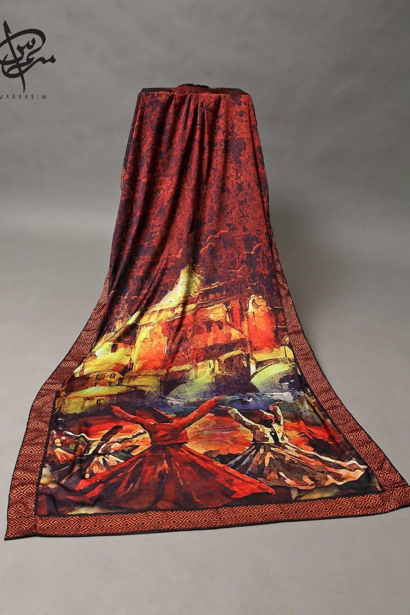 Maraasim - SamanZar - MA010 - Multicolor - Chamois Silk - Dupatta