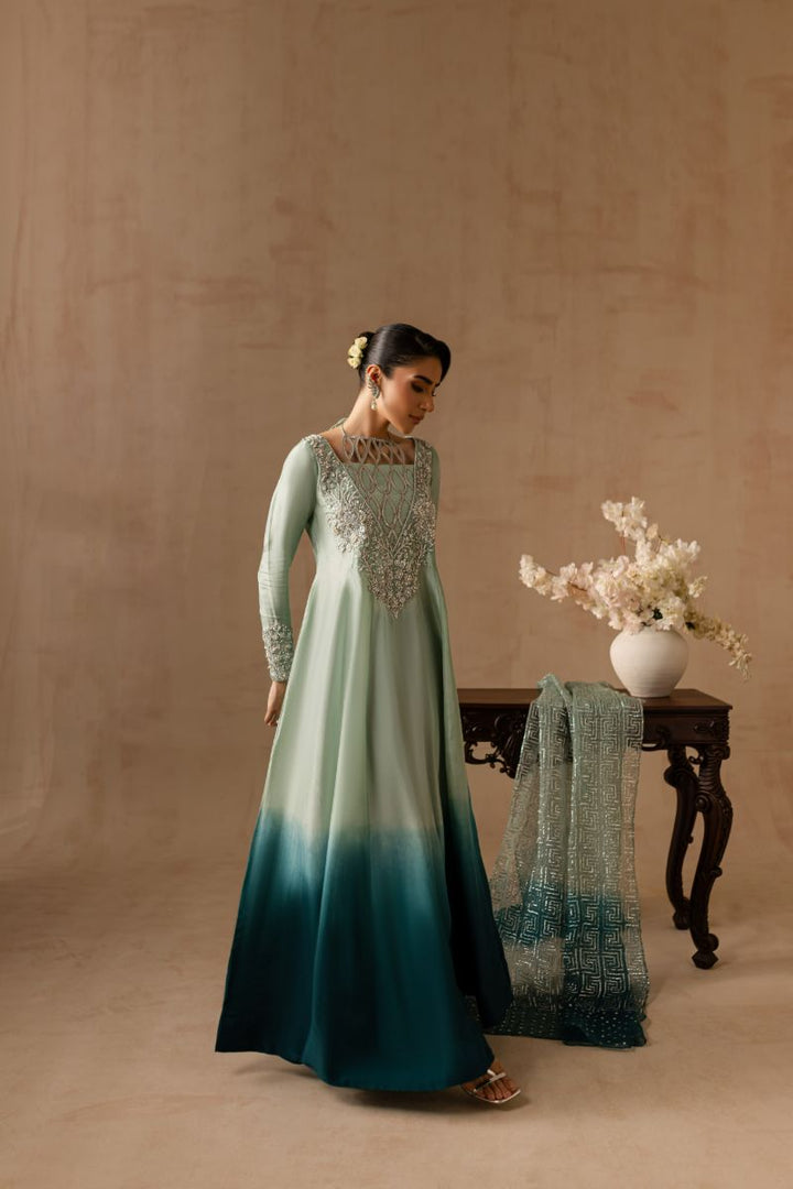 Maria Osama Khan - Aazure - SKY - RAWSILK & Organza - 2 Piece