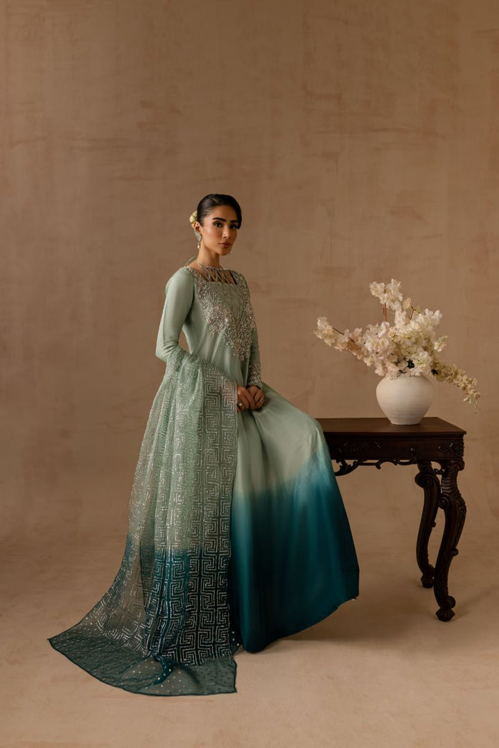 Maria Osama Khan - Aazure - SKY - RAWSILK & Organza - 2 Piece