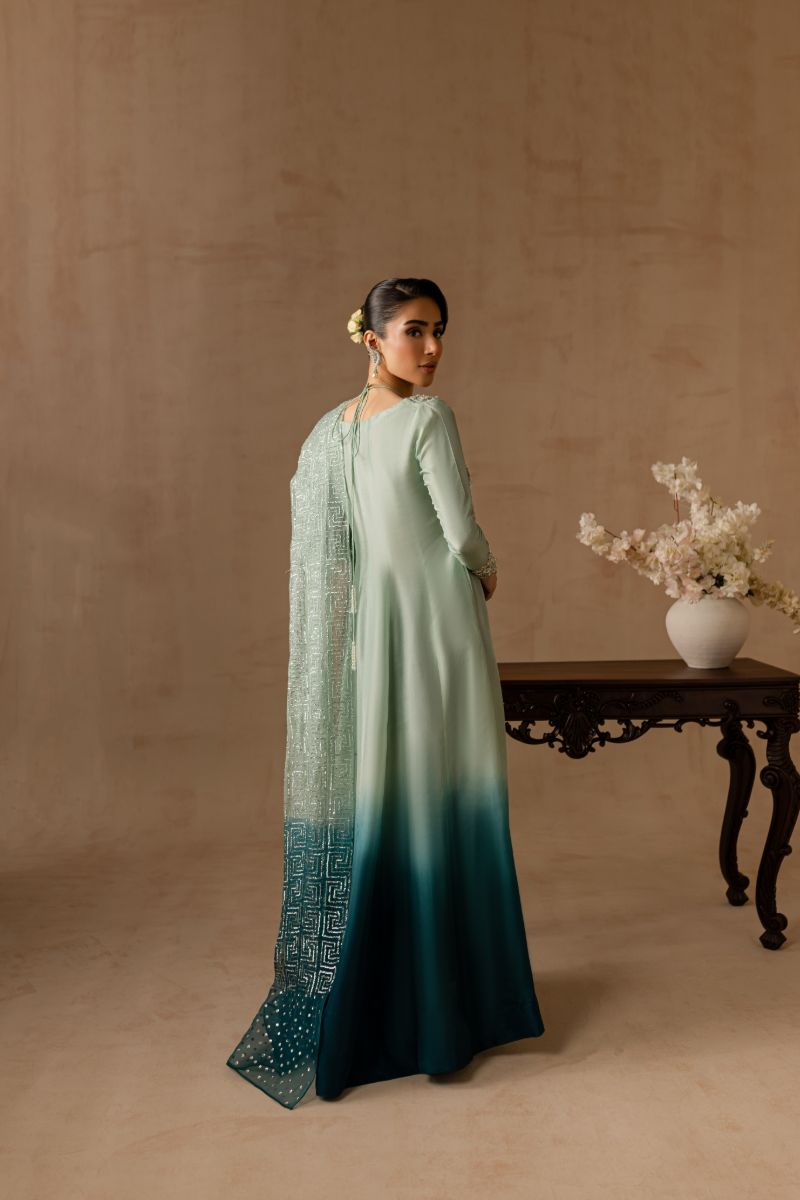 Maria Osama Khan - Aazure - SKY - RAWSILK & Organza - 2 Piece