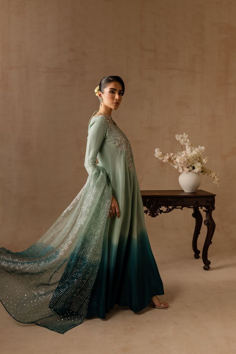 Maria Osama Khan - Aazure - SKY - RAWSILK & Organza - 2 Piece
