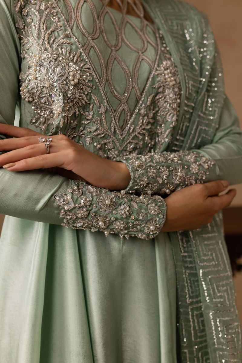 Maria Osama Khan - Aazure - SKY - RAWSILK & Organza - 2 Piece