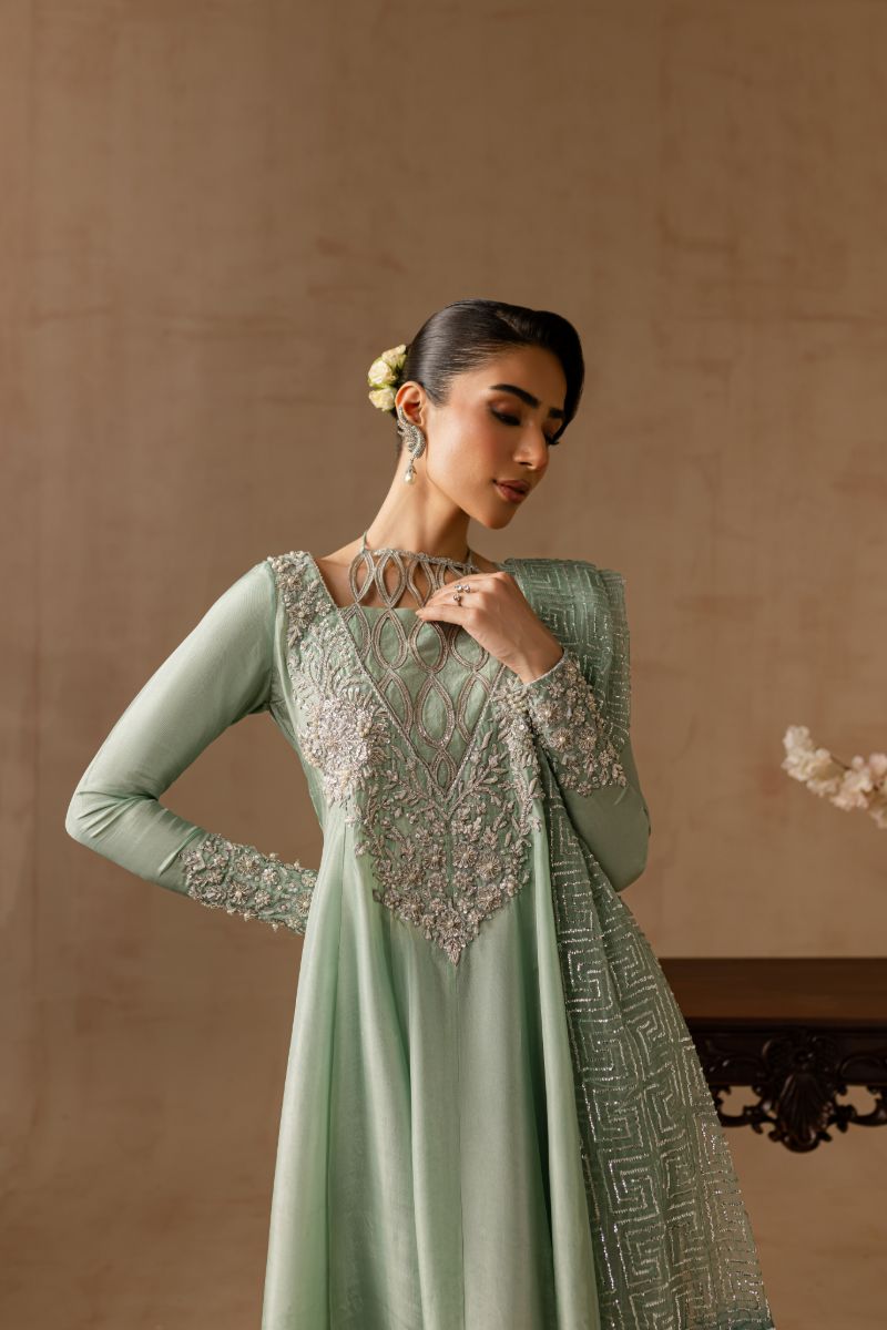 Maria Osama Khan - Aazure - SKY - RAWSILK & Organza - 2 Piece