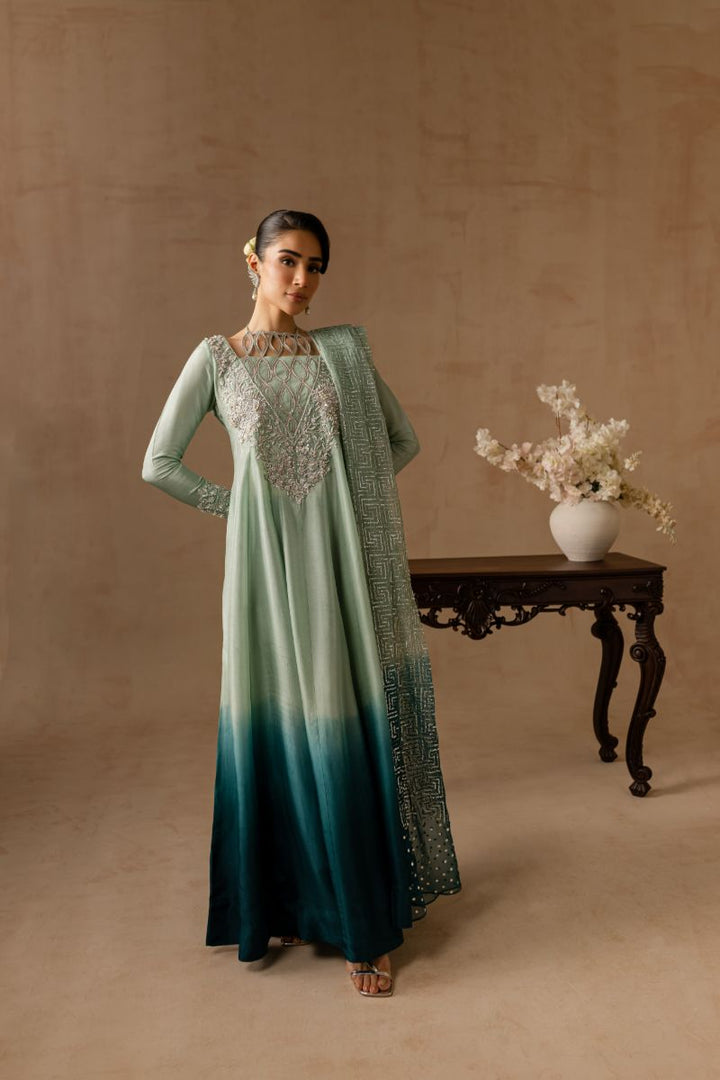 Maria Osama Khan - Aazure - SKY - RAWSILK & Organza - 2 Piece