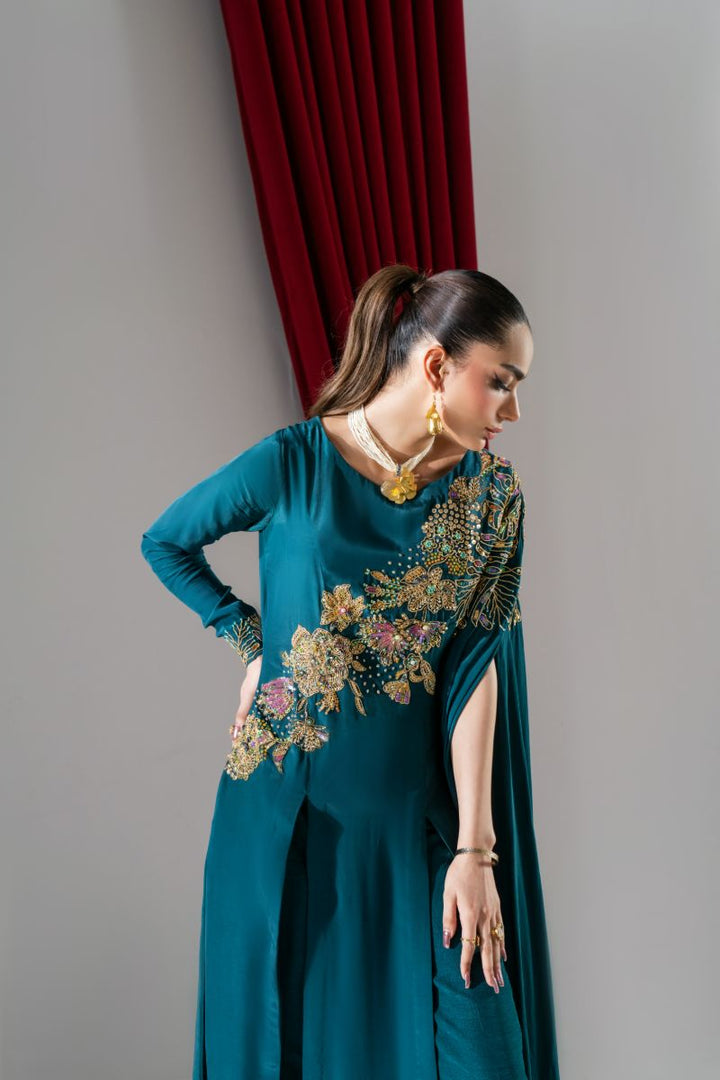 Maria Osama Khan - Elysian - Teal green  - Grip & Korean - 2 Piece