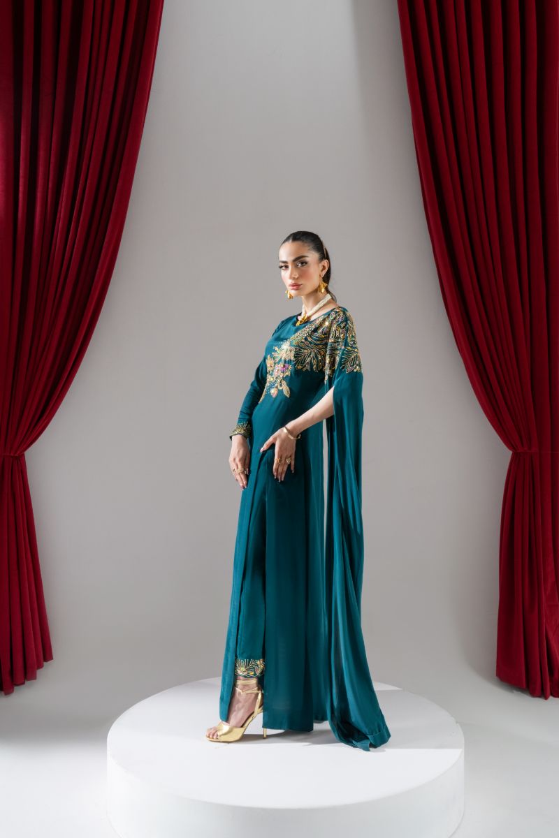 Maria Osama Khan - Elysian - Teal green  - Grip & Korean - 2 Piece