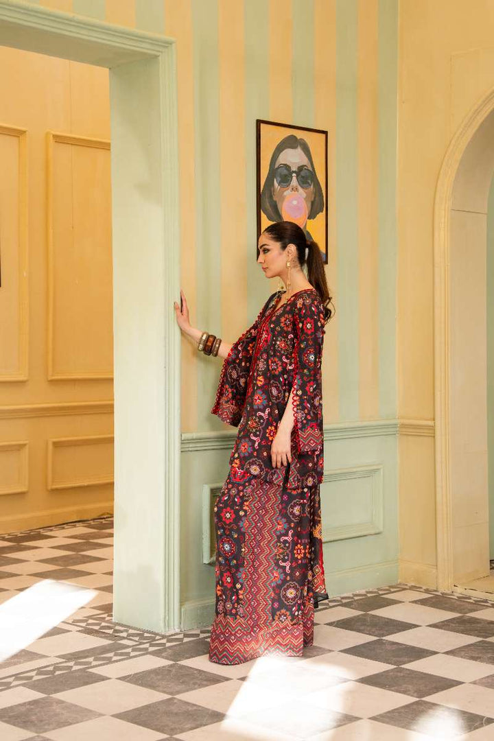 Maria Osama Khan - Georgette & Tissue Silk Eliora Suit For Women - black - 3 Piece