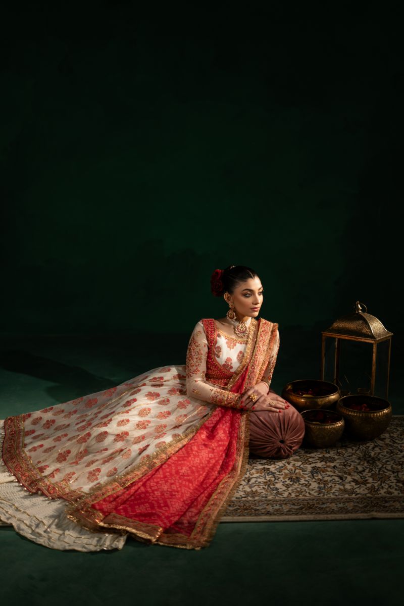 Maria Osama Khan - Noor-e-Jashan - Ivory - organza - 4 Piece