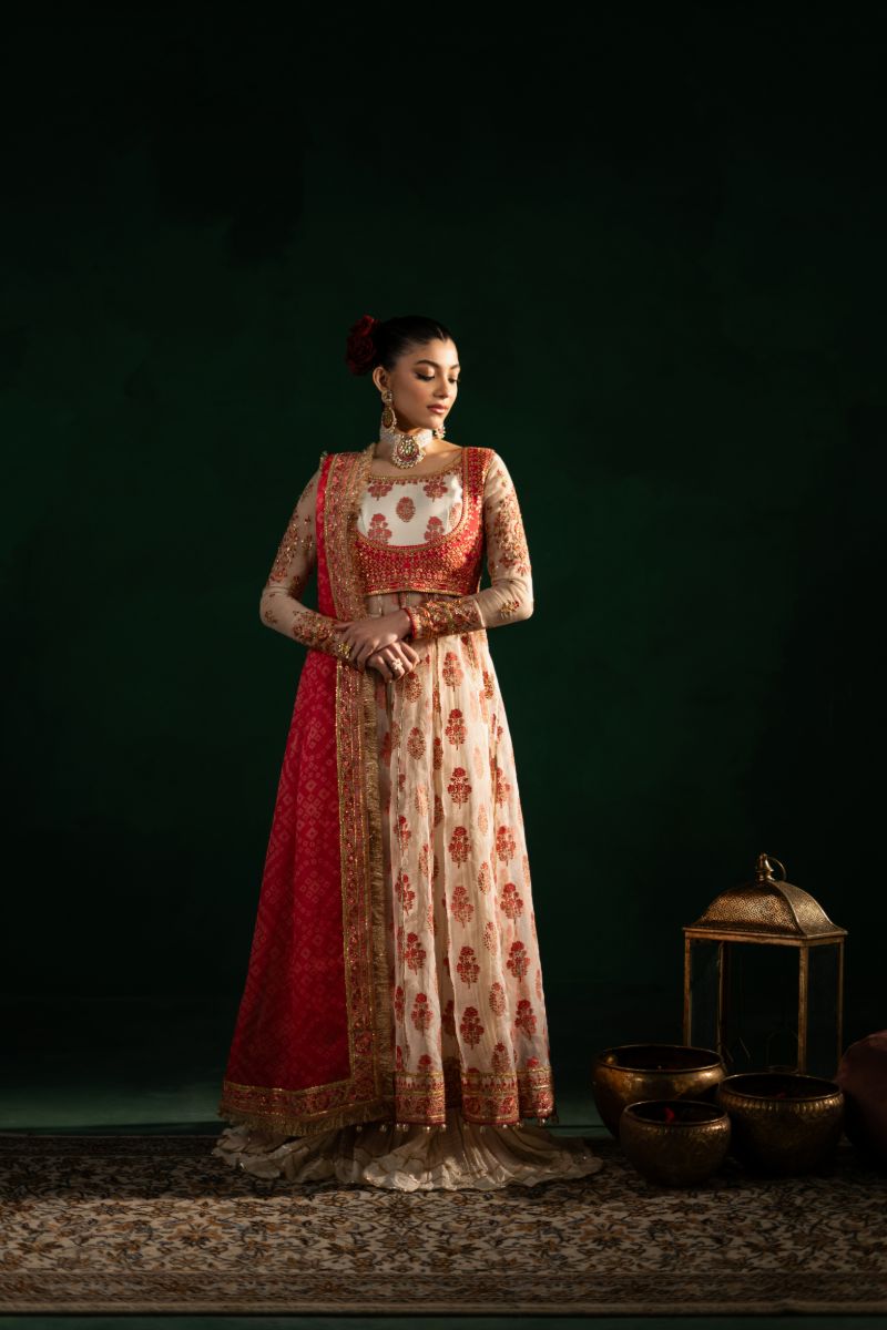 Maria Osama Khan - Noor-e-Jashan - Ivory - organza - 4 Piece
